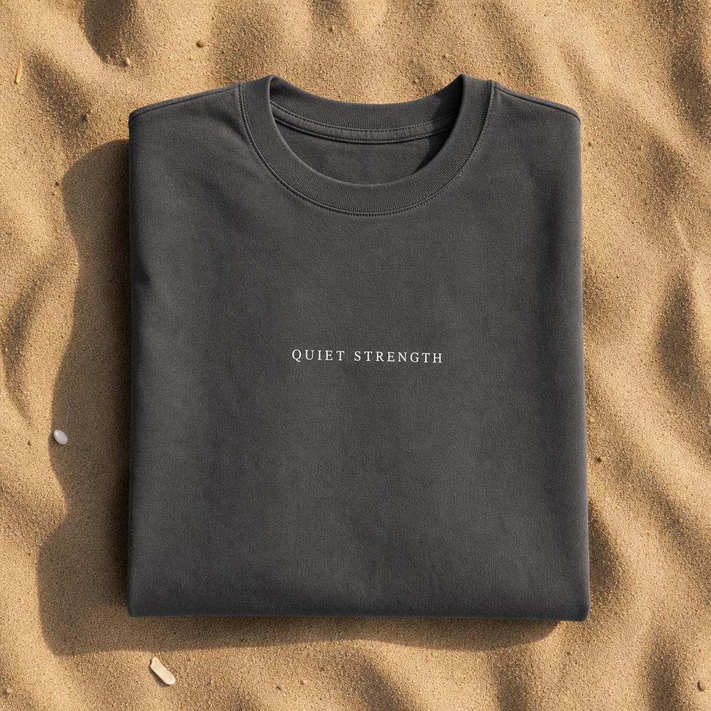 Quiet Strength Tee — Charcoal